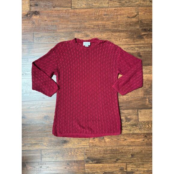 Vintage Clothing Thin Knit Oversized Sweater Light Maroon Mondala USA Made Small - Picture 1 of 8